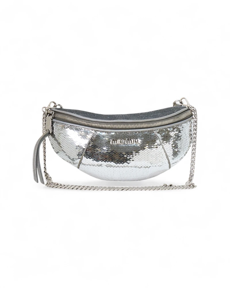 Miu Miu Small Glitter Silver Bum Bag – Good Collectors Edition