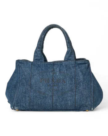 High-quality product photo of a Prada Canapa Large Denim Blue in Blue