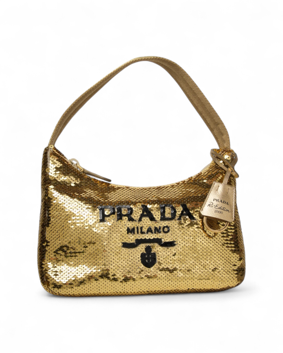 Prada Re-Edition 2000 Sequins Logo Gold – Excellent Collectors Edition