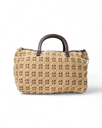 High-quality product photo of a Prada Shopper Medium Beige in Brown