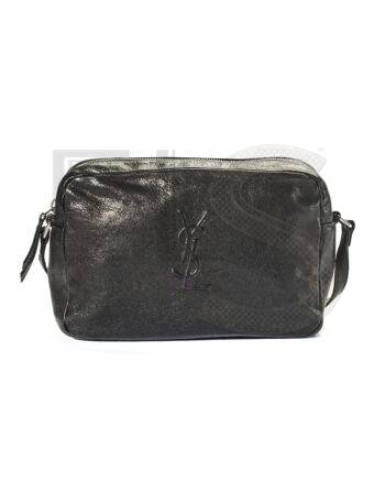 High-quality product photo of a Saint Laurent Camera Bag Lou Smooth Black in Black