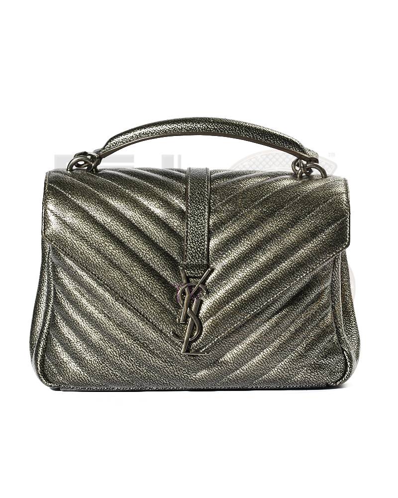 Saint Laurent College Medium Matelassè Grey – Excellent Collectors Edition