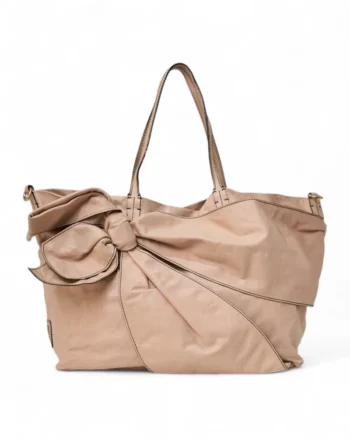 High-quality product photo of a Valentino Medium Pink Bow Shopper in Rose