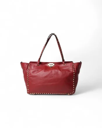 High-quality product photo of a Valentino Rockstud Shopper Large Red in Red